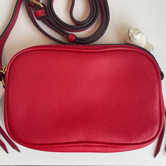 Banana Republic Red Genuine Leather Double Entry Crossbody Bag - Picture 2 of 16